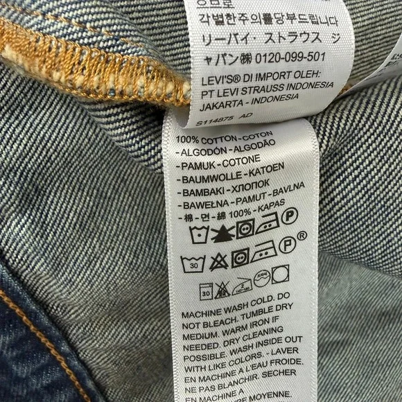 Levis x Denim Tears All Over Wreath Denim Jacket Mens Small Blue Dark Wash NWOT - Picture 5 of 7